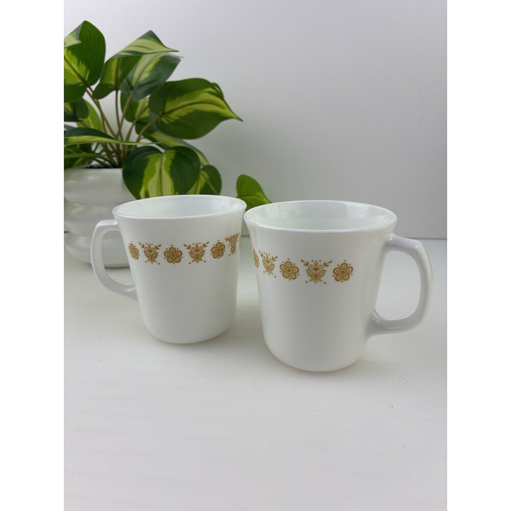 Pyrex Corning Butterfly Gold Coffee Tea Mug Cup Corelle Vintage Milk lot 2